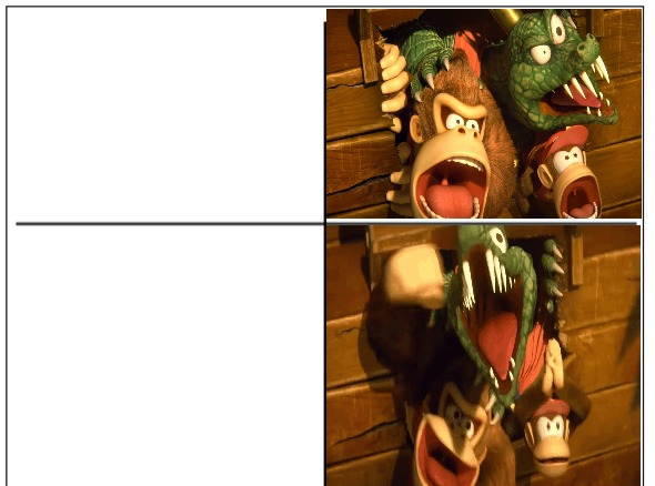 High Quality Donkey Kong Excitement Blank Meme Template