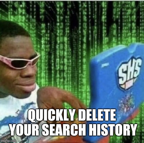 Ryan Beckford | QUICKLY DELETE YOUR SEARCH HISTORY | image tagged in ryan beckford | made w/ Imgflip meme maker