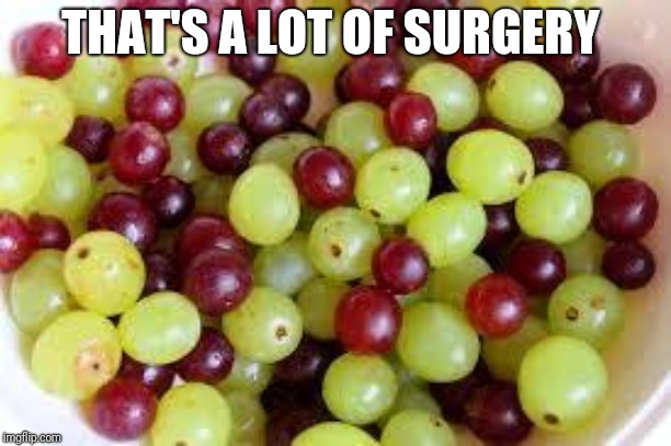 Grapes... | THAT'S A LOT OF SURGERY | image tagged in grapes | made w/ Imgflip meme maker