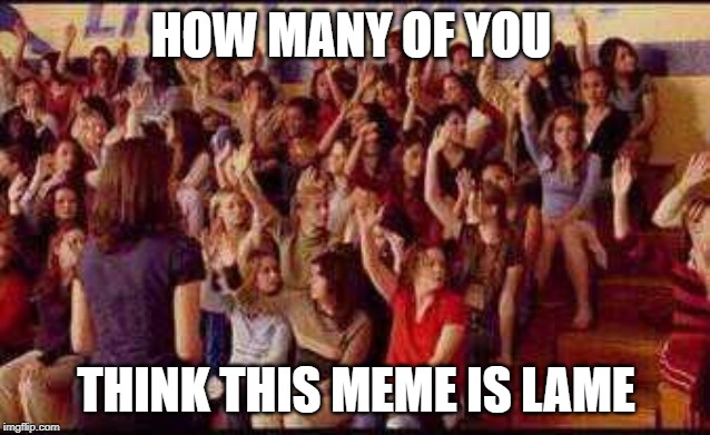 Mean Girls | HOW MANY OF YOU; THINK THIS MEME IS LAME | image tagged in mean girls | made w/ Imgflip meme maker