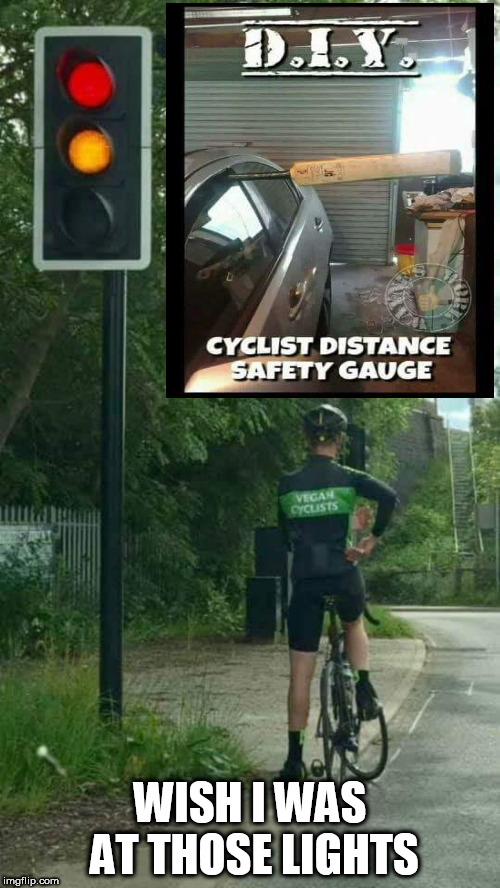 whack to the temple | WISH I WAS AT THOSE LIGHTS | image tagged in cycling | made w/ Imgflip meme maker