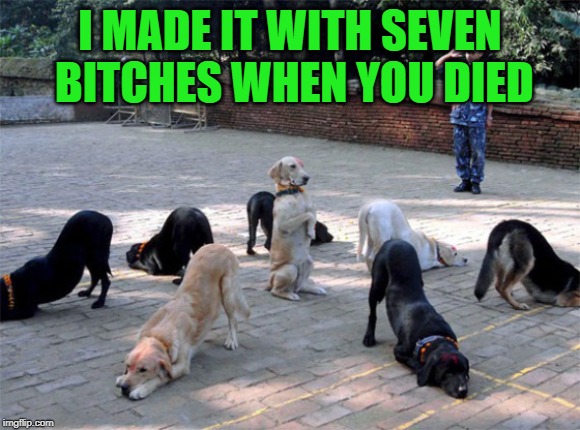 I MADE IT WITH SEVEN B**CHES WHEN YOU DIED | made w/ Imgflip meme maker