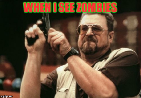 Am I The Only One Around Here Meme | WHEN I SEE ZOMBIES | image tagged in memes,am i the only one around here | made w/ Imgflip meme maker