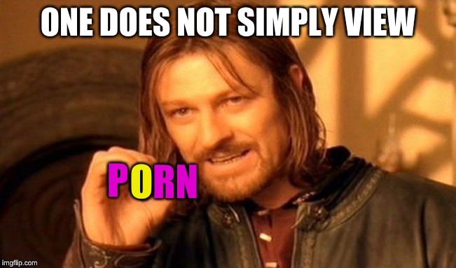 One Does Not Simply Meme | ONE DOES NOT SIMPLY VIEW P RN O | image tagged in memes,one does not simply | made w/ Imgflip meme maker