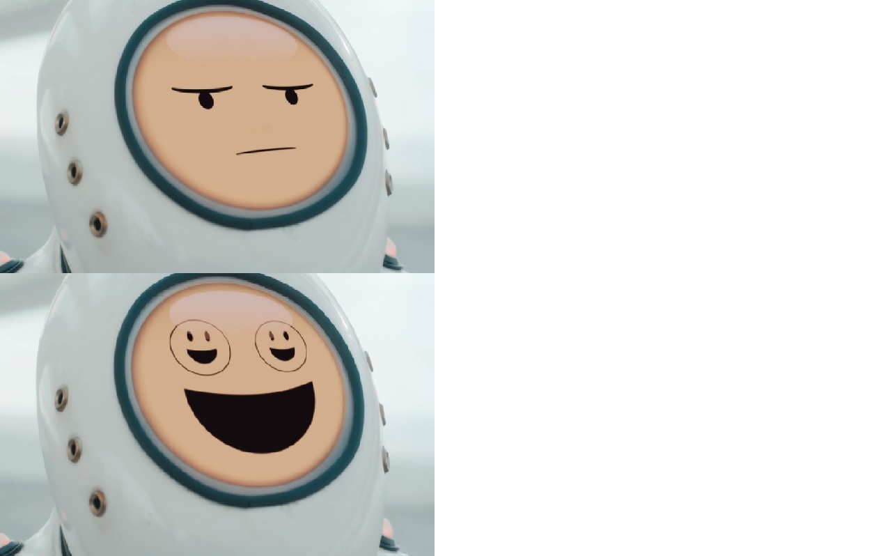 Unhappy and Happy Robot Blank Meme Template