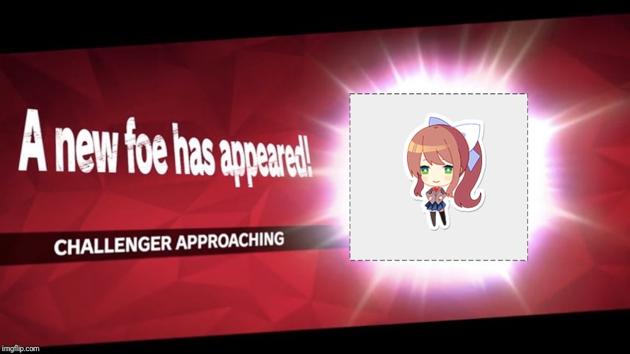 Aaaaaaaaaaaaaaaaaaaaaaaaaaaah! <Blaze_the_Blaziken.chr has been deleted>Monika: Now, it's just me. xD | Aaaaaaaaaaaaah! It's Mini Monika!  Wait. Why are you reading this?  | image tagged in a new opponent has appeared,monika,ddlc | made w/ Imgflip meme maker