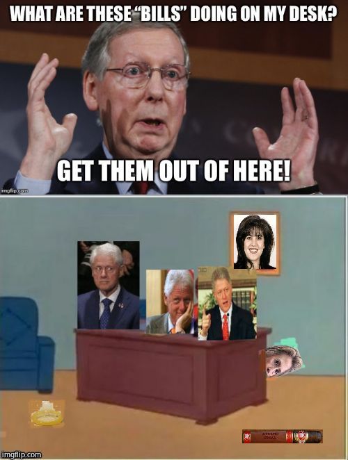 Thanks to GabrieltheHumblePatriot and MichiganLibertarian | image tagged in mitch mcconnell,bill clinton,hillary clinton | made w/ Imgflip meme maker