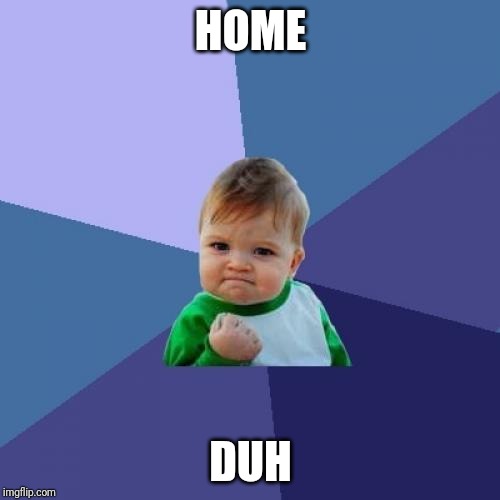 Success Kid Meme | HOME DUH | image tagged in memes,success kid | made w/ Imgflip meme maker