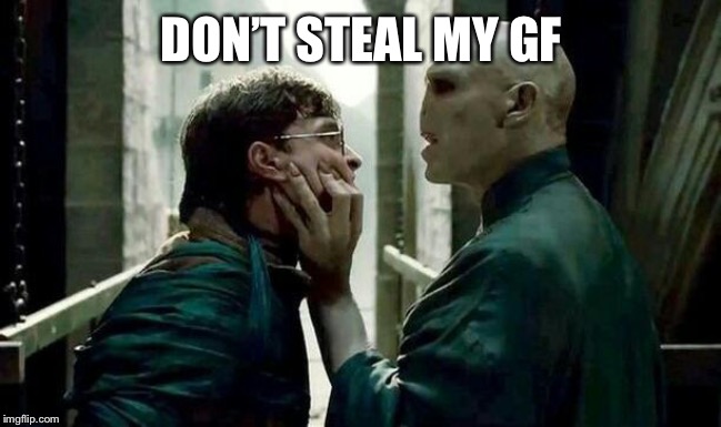 Voldemort and Harry | DON’T STEAL MY GF | image tagged in voldemort and harry | made w/ Imgflip meme maker