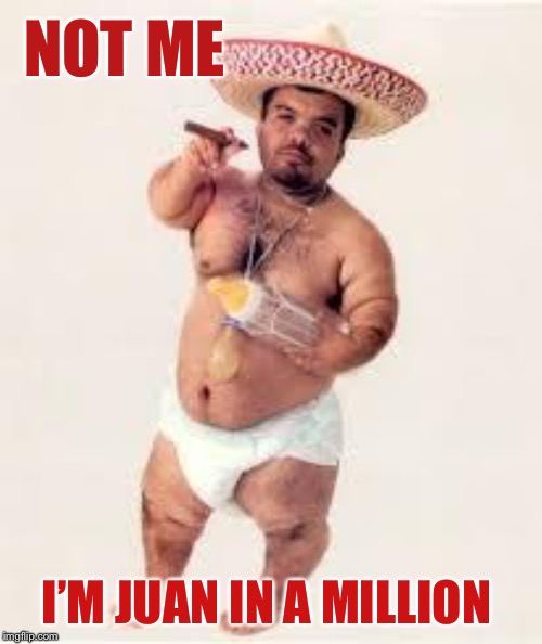 mexican dwarf | NOT ME I’M JUAN IN A MILLION | image tagged in mexican dwarf | made w/ Imgflip meme maker