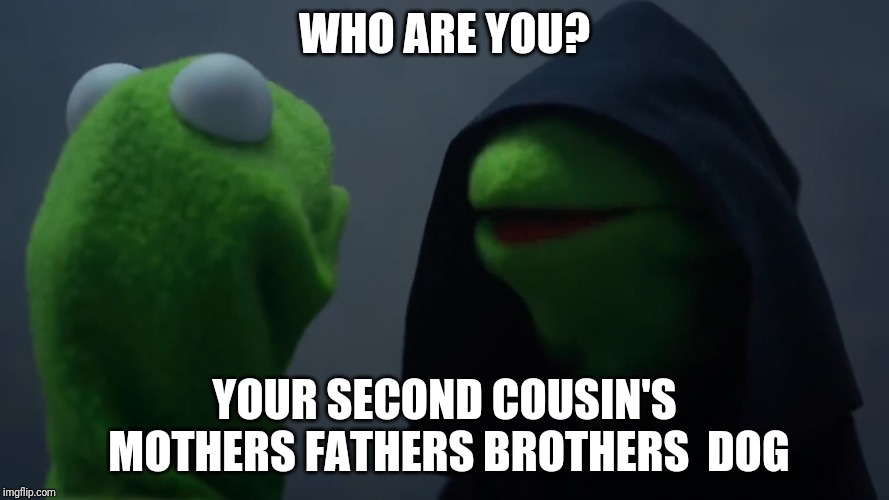 http://popculturelandscape.com/wp-content/uploads/2014/08/Muppet | WHO ARE YOU? YOUR SECOND COUSIN'S MOTHERS FATHERS BROTHERS 
DOG | image tagged in http//popculturelandscapecom/wp-content/uploads/2014/08/muppet | made w/ Imgflip meme maker