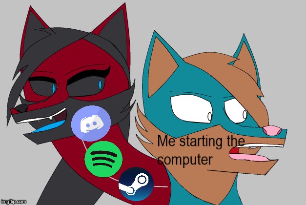 The ultimate trifecta of PC users | UWU | image tagged in memes,cropped,spotify,discord,steam | made w/ Imgflip meme maker