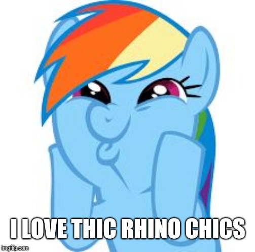 Rainbow Dash so awesome | I LOVE THIC RHINO CHICS | image tagged in rainbow dash so awesome | made w/ Imgflip meme maker