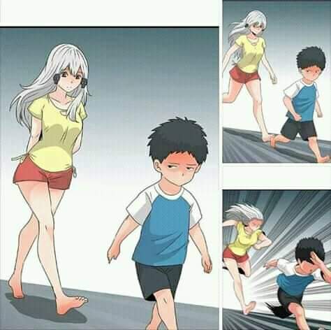 Anime boy running Blank Meme Template