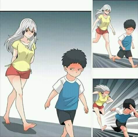 Anime Girl Chasing Boy Meme Template