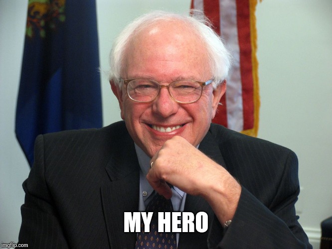 Vote Bernie Sanders | MY HERO | image tagged in vote bernie sanders | made w/ Imgflip meme maker