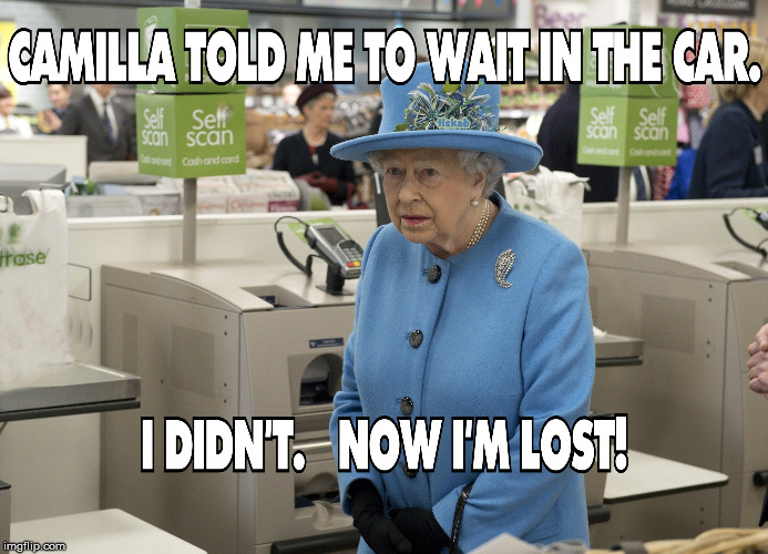 The Queen Mum - Lost in Walmart | image tagged in walmart,queen elizabeth,lost | made w/ Imgflip meme maker