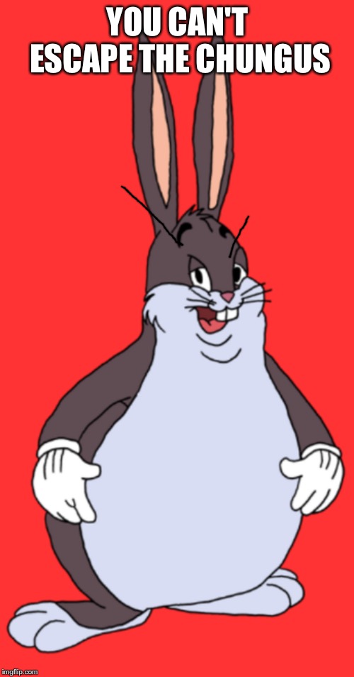 Big Chungus | YOU CAN'T ESCAPE THE CHUNGUS | image tagged in big chungus | made w/ Imgflip meme maker