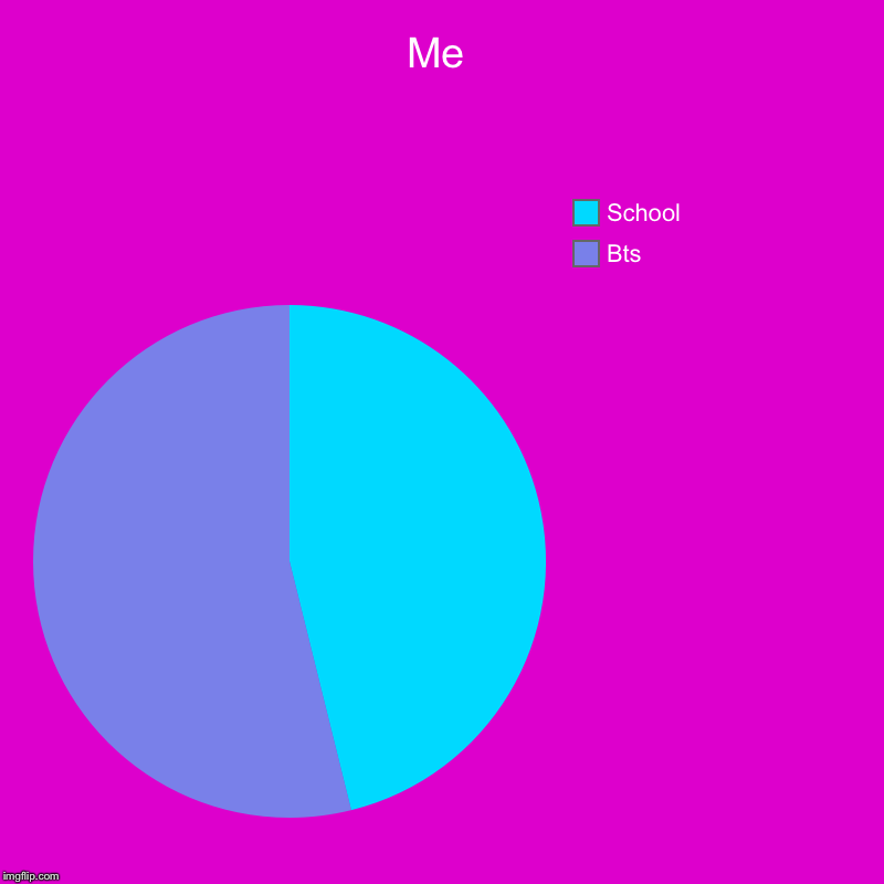 Me | Bts, School | image tagged in charts,pie charts | made w/ Imgflip chart maker