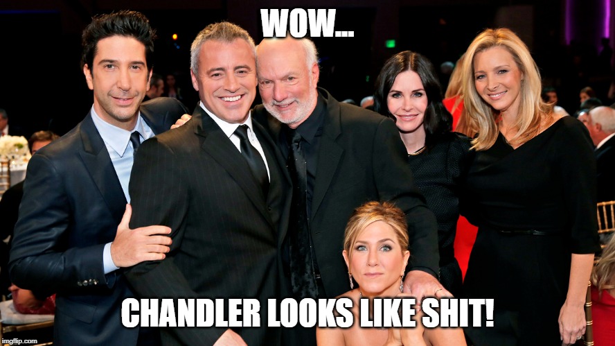 WOW... CHANDLER LOOKS LIKE SHIT! | image tagged in friends | made w/ Imgflip meme maker
