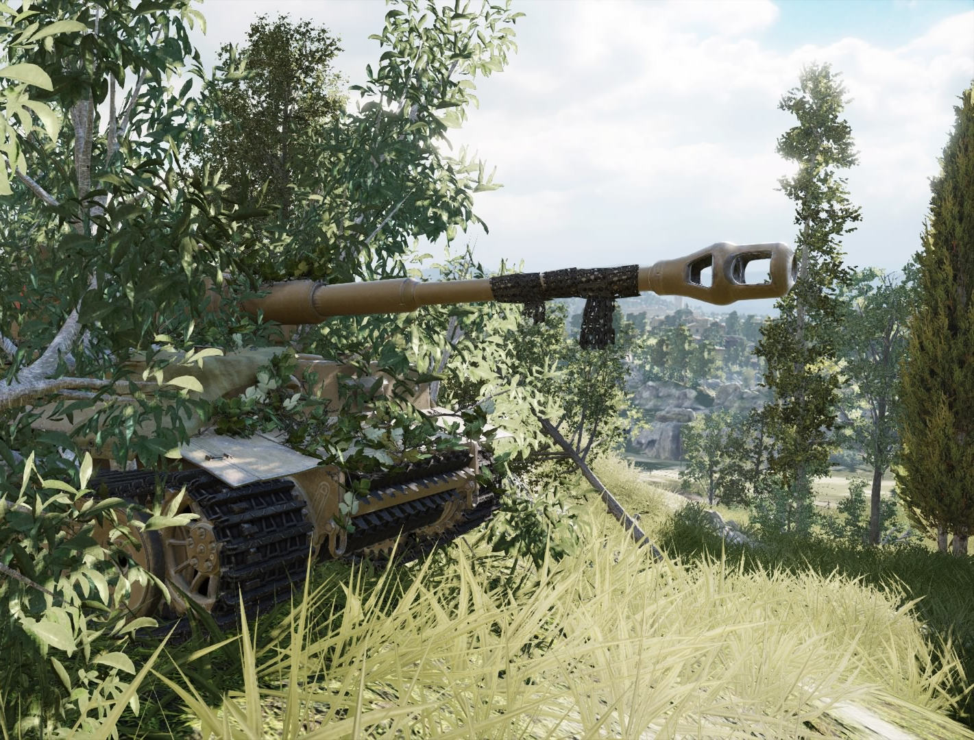 Tiger 1 in bush Blank Meme Template