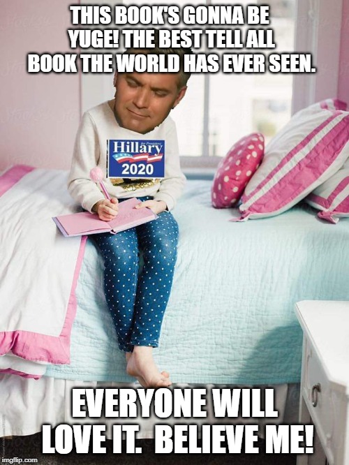 Poor guy's book is plummeting down the list on Amazon after no one showed up to his book signing. | THIS BOOK'S GONNA BE YUGE! THE BEST TELL ALL BOOK THE WORLD HAS EVER SEEN. EVERYONE WILL LOVE IT.  BELIEVE ME! | image tagged in donald trump,jim acosta,politics,tacos are awesome,political meme,why are you still reading this | made w/ Imgflip meme maker