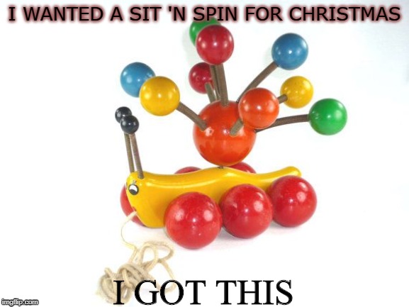 pull toy tears | I WANTED A SIT 'N SPIN FOR CHRISTMAS; I GOT THIS | image tagged in funny | made w/ Imgflip meme maker