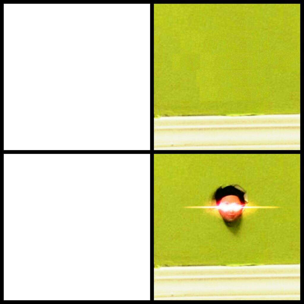 Guy poping out of wall Blank Meme Template