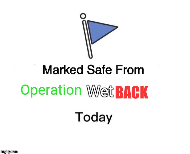 Marked Safe From | Wet; Operation; BACK | image tagged in memes,marked safe from | made w/ Imgflip meme maker