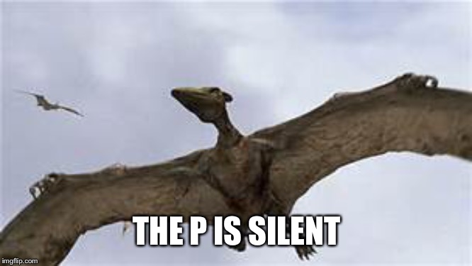 Pterodactyls | THE P IS SILENT | image tagged in pterodactyls | made w/ Imgflip meme maker