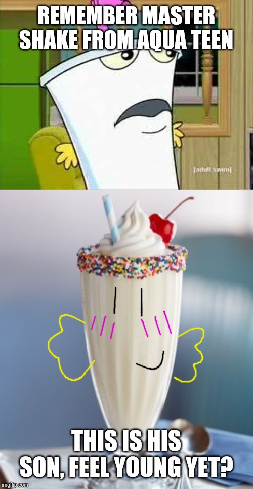 REMEMBER MASTER SHAKE FROM AQUA TEEN THIS IS HIS SON, FEEL YOUNG YET? | image tagged in master shake | made w/ Imgflip meme maker