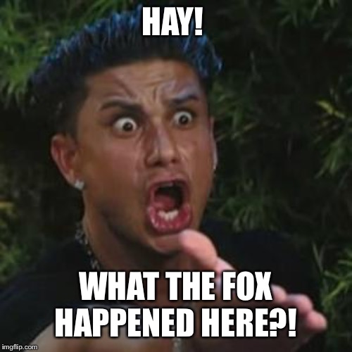 Angry Guido | HAY! WHAT THE FOX HAPPENED HERE?! | image tagged in angry guido | made w/ Imgflip meme maker