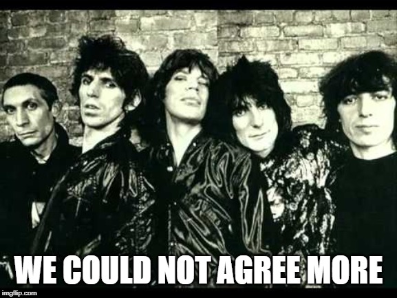 Rolling Stones  | WE COULD NOT AGREE MORE | image tagged in rolling stones | made w/ Imgflip meme maker