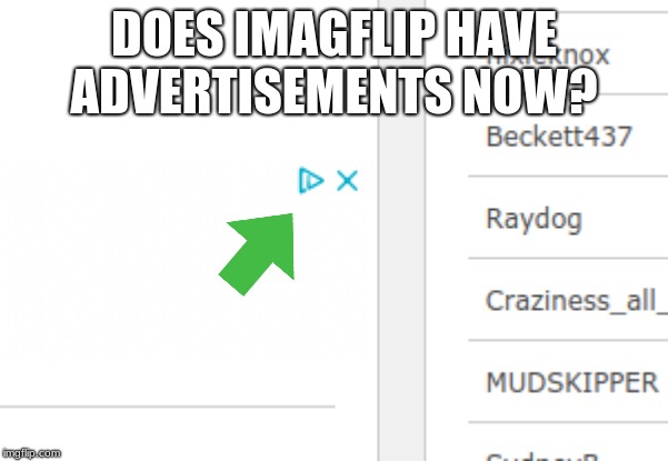 DOES IMAGFLIP HAVE ADVERTISEMENTS NOW? | image tagged in adds | made w/ Imgflip meme maker