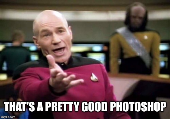 Picard Wtf Meme | THAT’S A PRETTY GOOD PHOTOSHOP | image tagged in memes,picard wtf | made w/ Imgflip meme maker