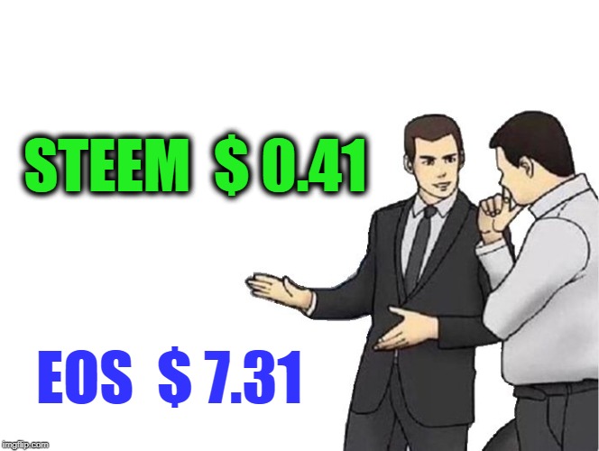 Car Salesman Slaps Hood Meme | STEEM  $ 0.41; EOS  $ 7.31 | image tagged in memes,car salesman slaps hood | made w/ Imgflip meme maker