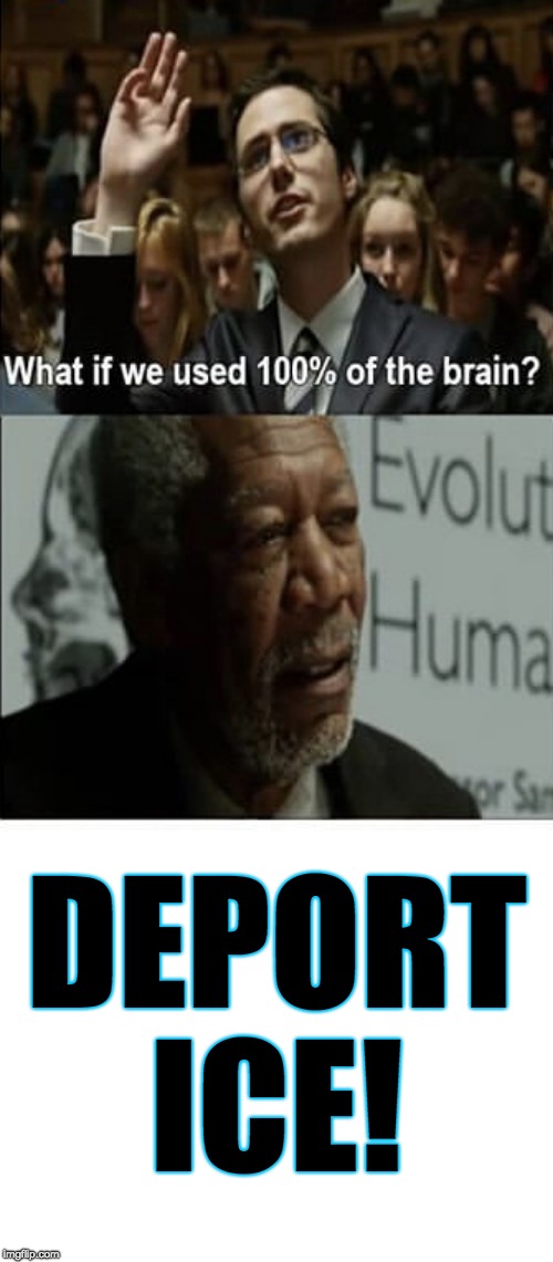 Taste of their own medicine! | DEPORT ICE! | image tagged in what if we used 100 of the brain,memes,ice,politics | made w/ Imgflip meme maker