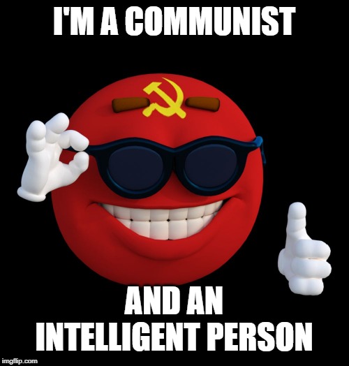 communist ball | I'M A COMMUNIST AND AN INTELLIGENT PERSON | image tagged in communist ball | made w/ Imgflip meme maker