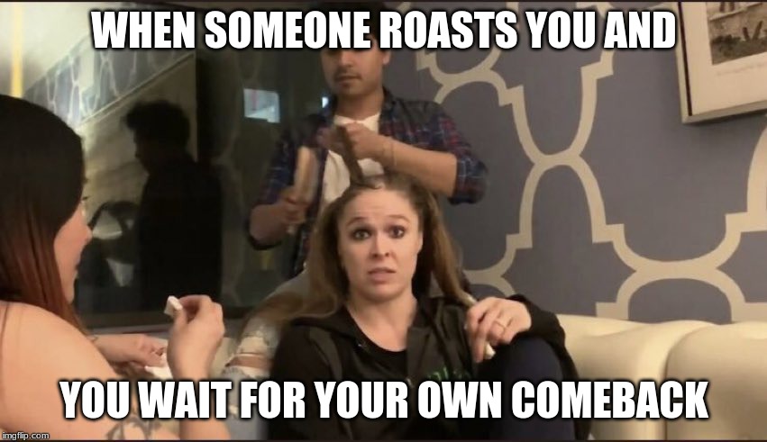 Ronda Rant | WHEN SOMEONE ROASTS YOU AND; YOU WAIT FOR YOUR OWN COMEBACK | image tagged in ronda rant | made w/ Imgflip meme maker