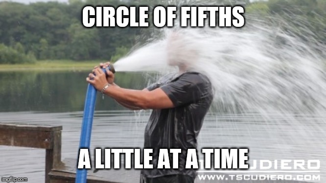 Firehose | CIRCLE OF FIFTHS; A LITTLE AT A TIME | image tagged in firehose | made w/ Imgflip meme maker