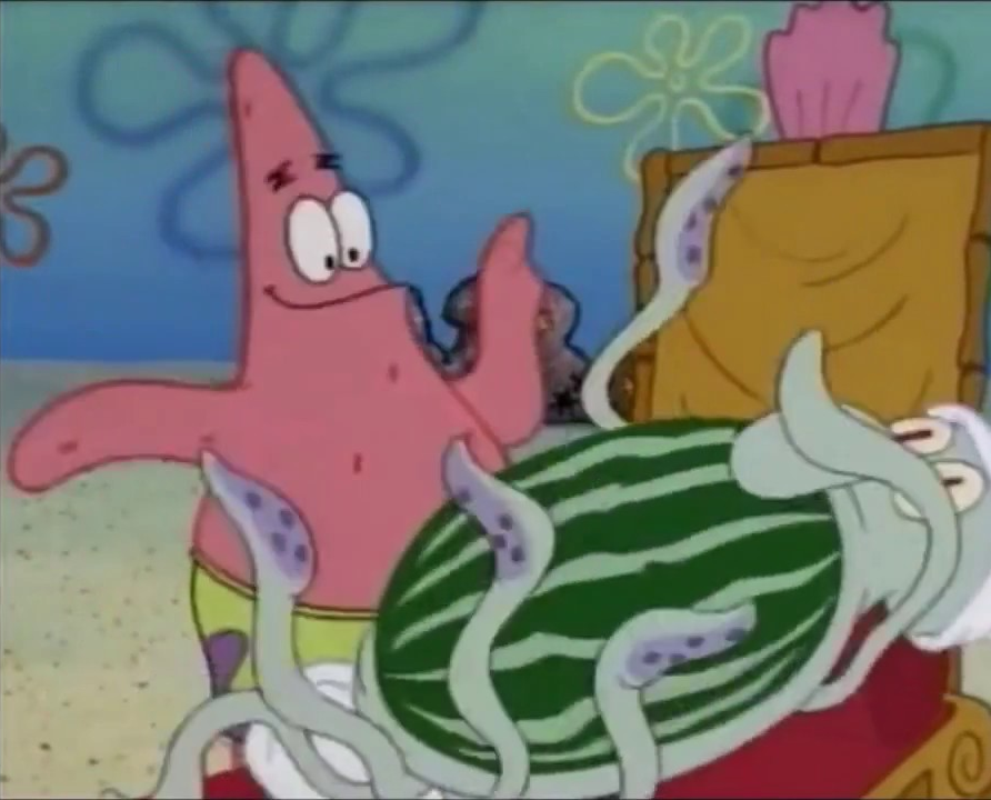 Patrick watermelon Blank Meme Template