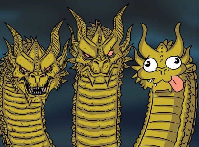 three headed dragon Blank Meme Template