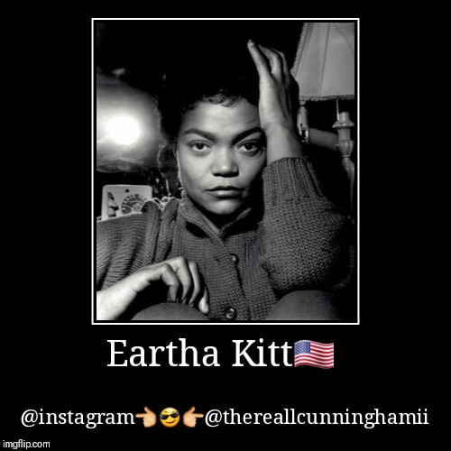 Eartha Kitt?? | @instagram???@thereallcunninghamii | image tagged in funny,demotivationals | made w/ Imgflip demotivational maker