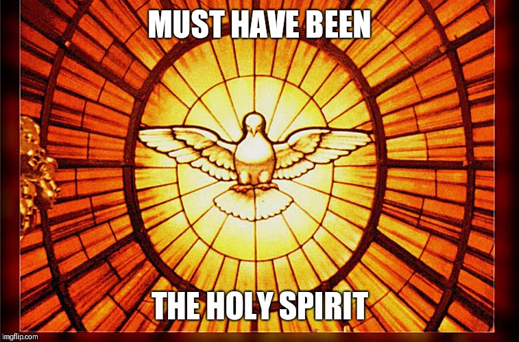 Holy Spirit | MUST HAVE BEEN THE HOLY SPIRIT | image tagged in holy spirit | made w/ Imgflip meme maker