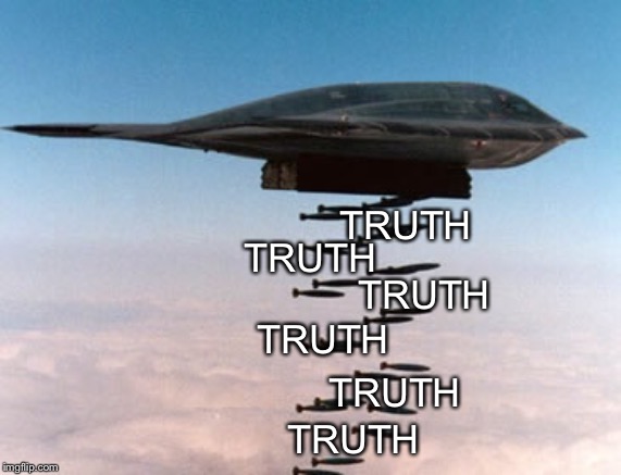 How do you navigate around an installed blockade? | TRUTH; TRUTH; TRUTH; TRUTH; TRUTH; TRUTH | image tagged in stealth bomber,imgflipinati,ponygate | made w/ Imgflip meme maker