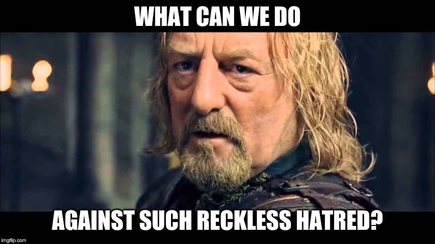 Reckless  | WHAT CAN WE DO AGAINST SUCH RECKLESS HATRED? | image tagged in reckless | made w/ Imgflip meme maker