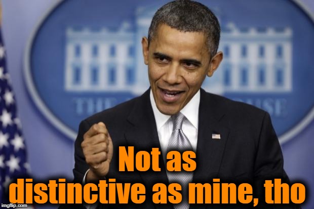 Barack Obama | Not as distinctive as mine, tho | image tagged in barack obama | made w/ Imgflip meme maker