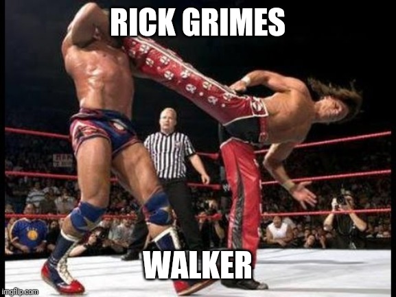 Walking dead | RICK GRIMES; WALKER | image tagged in funny | made w/ Imgflip meme maker