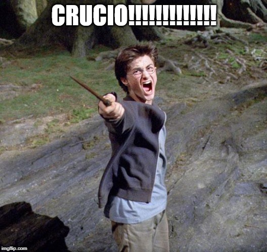 Harry potter | CRUCIO!!!!!!!!!!!!! | image tagged in harry potter | made w/ Imgflip meme maker