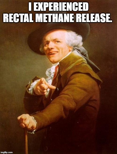 Joseph Ducreux | I EXPERIENCED RECTAL METHANE RELEASE. | image tagged in memes,joseph ducreux,fart,fart jokes,funny memes | made w/ Imgflip meme maker